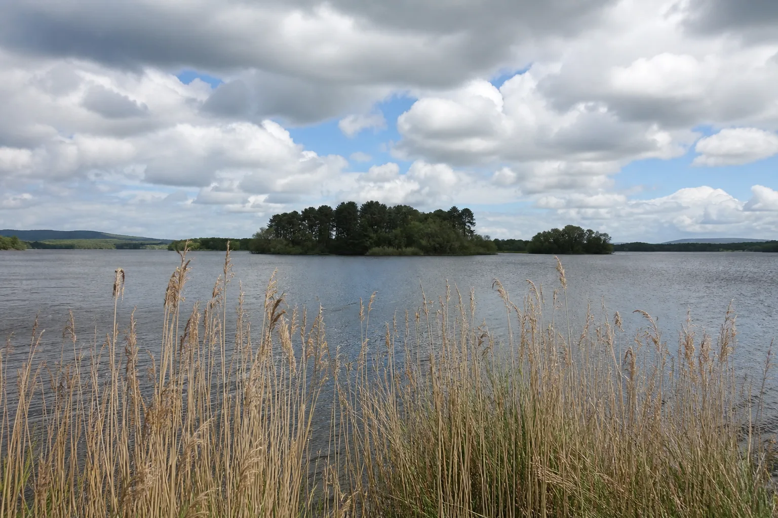 Evening view across Lough Erne near Enniskillen in County Fermanagh